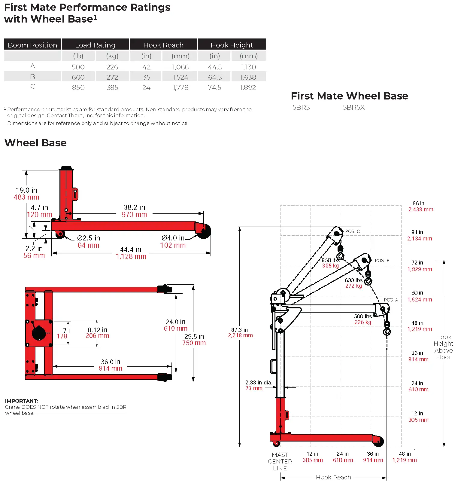 First Mate 5PF5 Lift Specs