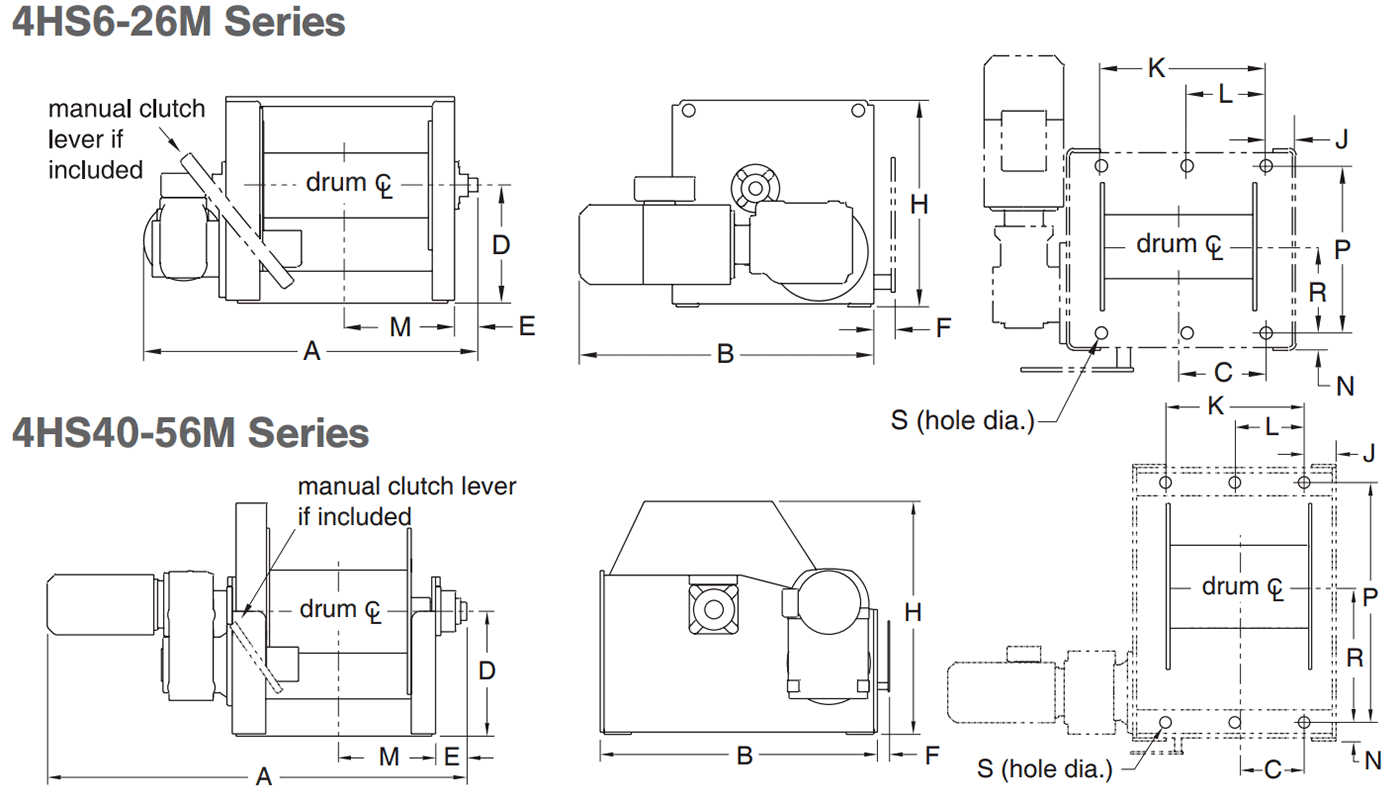 Dimensions for 4HS